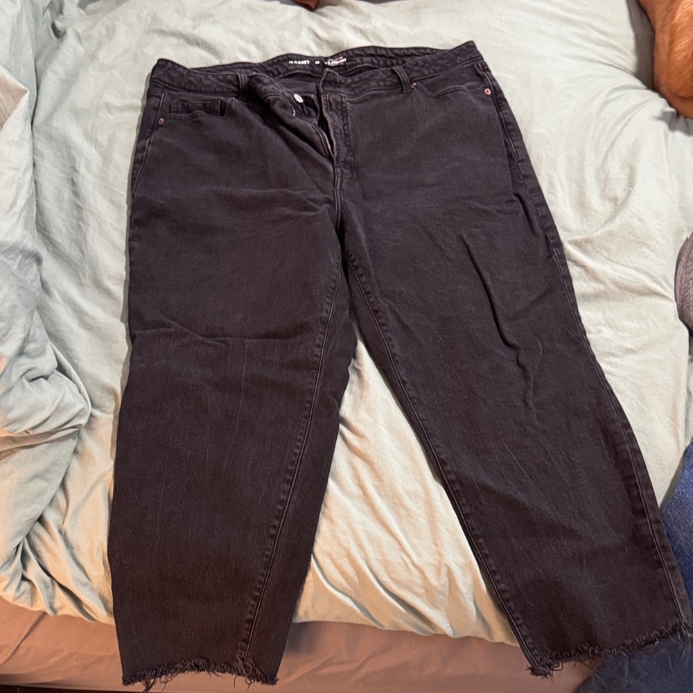 Black 20 OG straight high-rise old navy jeans